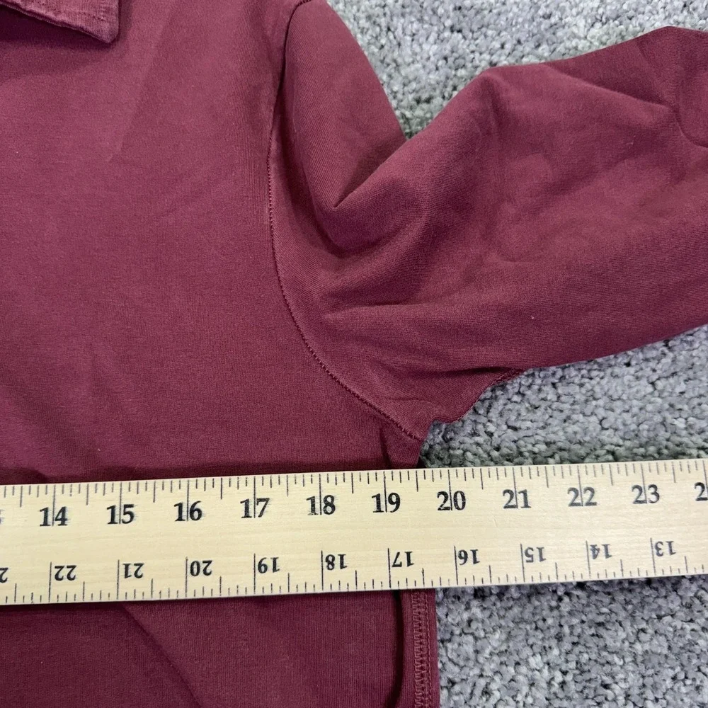 Banana Republic Shirt Mens Medium Red 1/4 Zip Collared Stretch Polo Casual